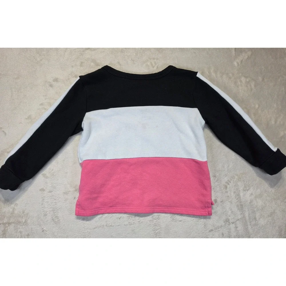 The‎ Childrens Place Girls Heart Colorblock Fleece Sweatshirt Pink Black 18-24M